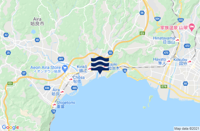 Mapa de mareas Kajiki, Japan