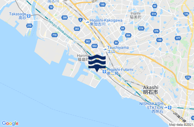 Mapa de mareas Kako-gun, Japan