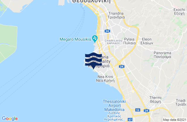 Mapa de mareas Kalamariá, Greece