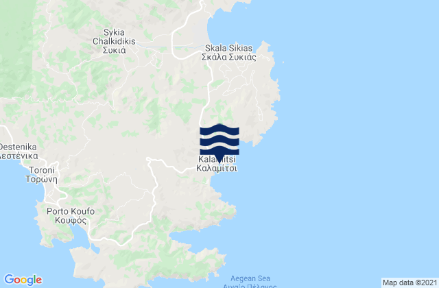 Mapa de mareas Kalamitsi, Greece