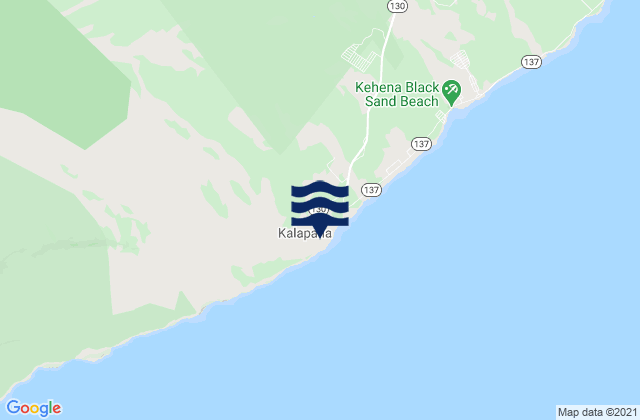 Mapa de mareas Kalapana Beach (historical), United States