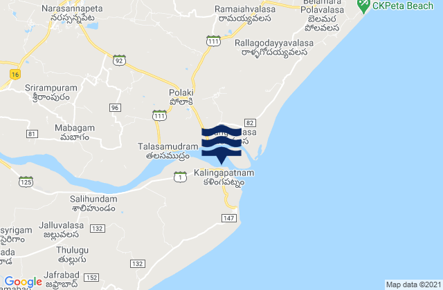 Mapa de mareas Kalingapatnam, India