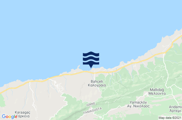 Mapa de mareas Kalograía, Cyprus