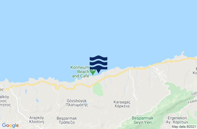 Mapa de mareas Kalyvákia, Cyprus
