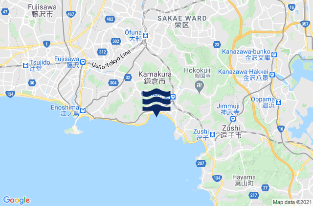 Mapa de mareas Kamakura Shi, Japan