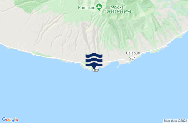 Mapa de mareas Kamalo Harbor, United States