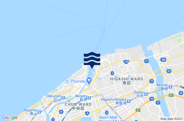 Mapa de mareas Kameda-honchō, Japan