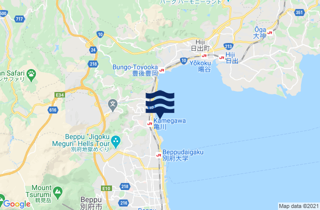 Mapa de mareas Kamegawa, Japan