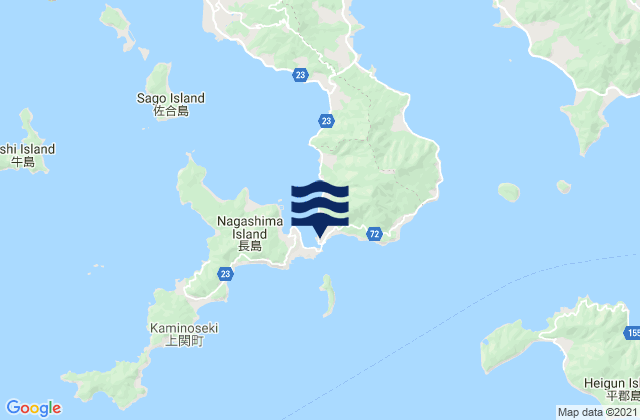 Mapa de mareas Kaminoseki, Japan