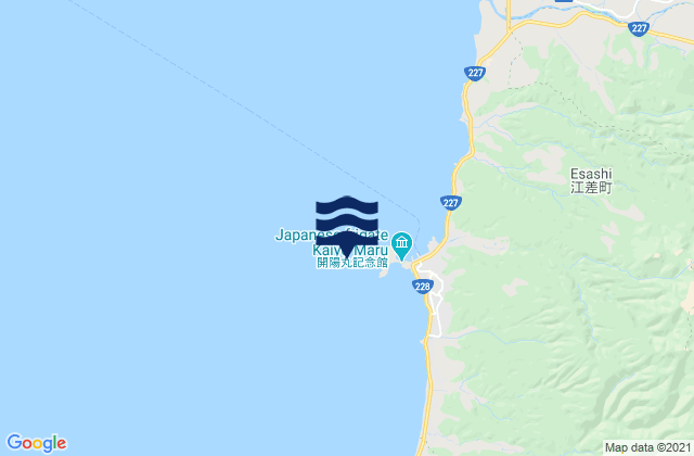 Mapa de mareas Kamome Jima Yesashi Ko, Japan