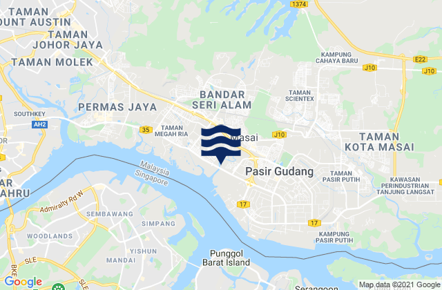 Mapa de mareas Kampung Pasir Gudang Baru, Malaysia