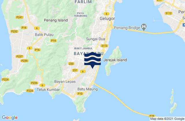 Mapa de mareas Kampung Sungai Ara, Malaysia