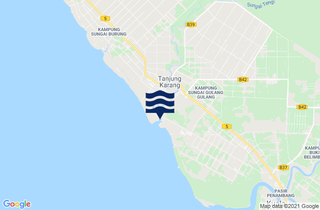 Mapa de mareas Kampung Tanjung Karang, Malaysia