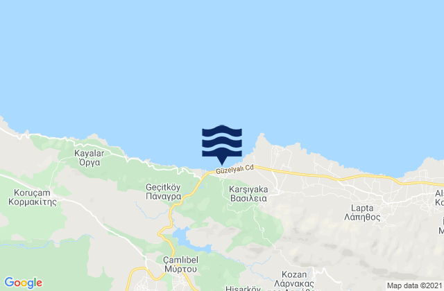 Mapa de mareas Kampylí, Cyprus