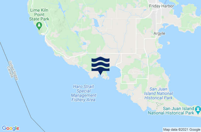 Mapa de mareas Kanaka Bay San Juan Island, United States