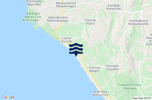 Mapa de mareas Kanaláki, Greece