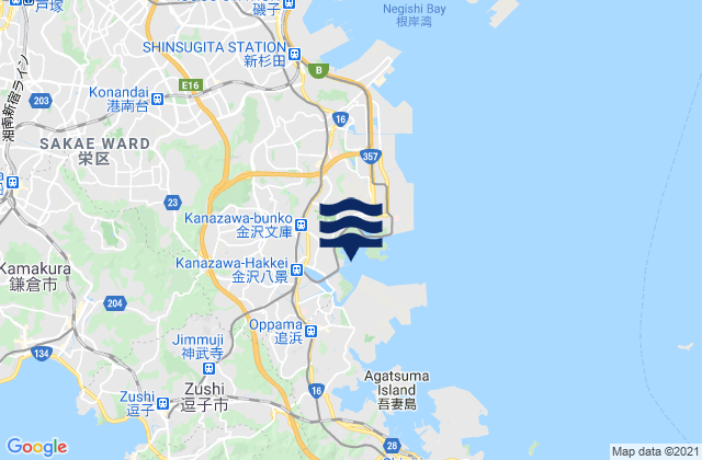 Mapa de mareas Kanazawa-ku, Japan