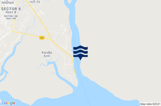 Mapa de mareas Kandla, India