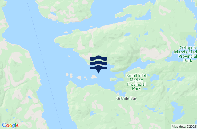 Mapa de mareas Kanish Bay, Canada