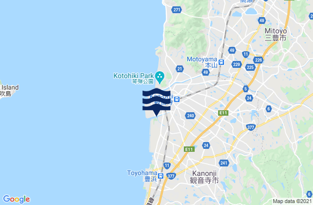 Mapa de mareas Kanonji, Japan