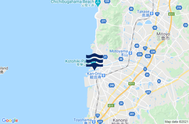 Mapa de mareas Kan’onjichō, Japan