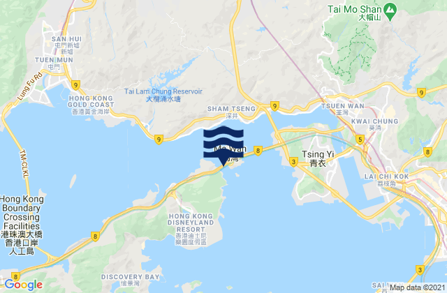 Mapa de mareas Kap Shui Mun, Hong Kong