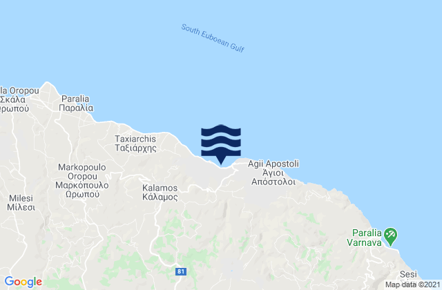 Mapa de mareas Kapandríti, Greece