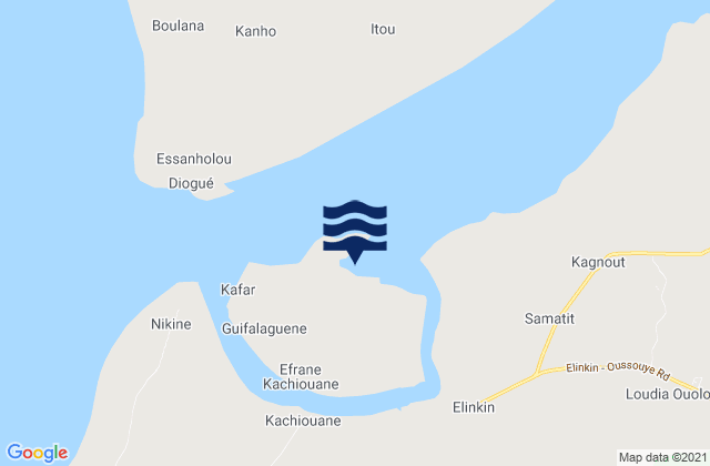 Mapa de mareas Karabane Riviere Casamance, Senegal