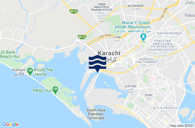 Mapa de mareas Karachi, Pakistan