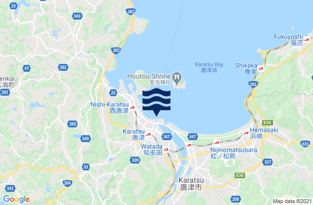 Mapa de mareas Karatsu, Japan