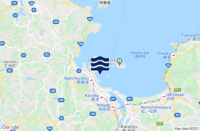 Mapa de mareas Karatu, Japan