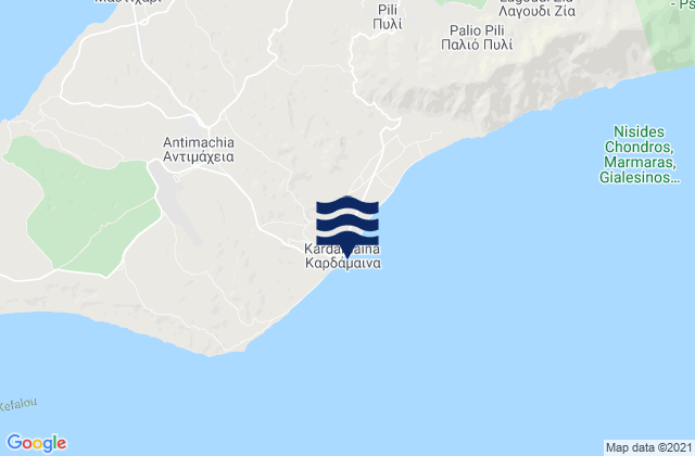 Mapa de mareas Kardámaina, Greece