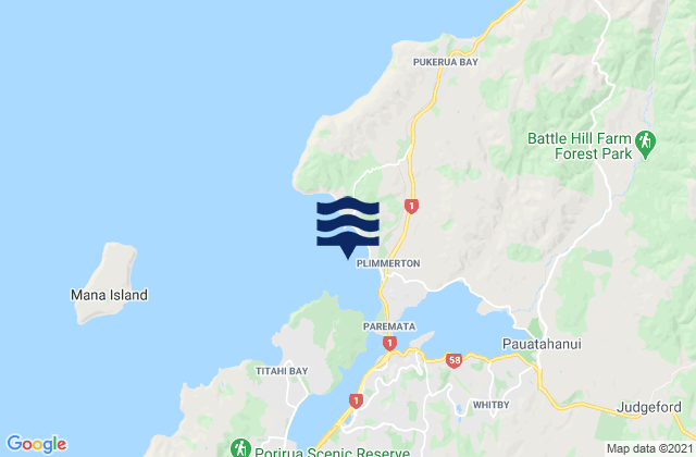 Mapa de mareas Karehana Bay, New Zealand