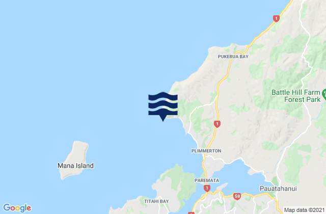 Mapa de mareas Karehana Bay, New Zealand