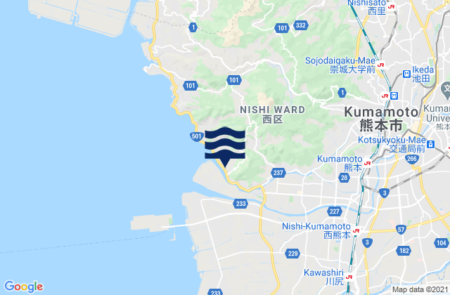 Mapa de mareas Kario, Japan