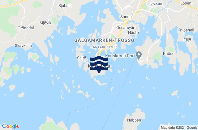 Mapa de mareas Karlskrona, Sweden