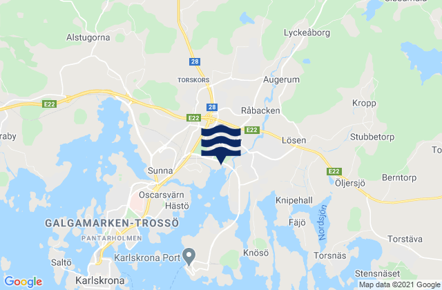 Mapa de mareas Karlskrona Kommun, Sweden