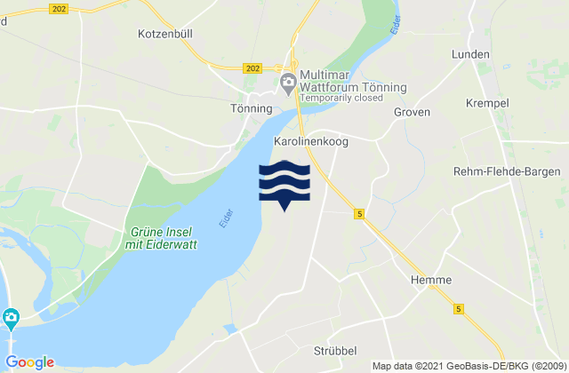 Mapa de mareas Karolinenkoog, Germany