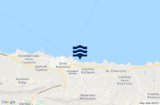 Mapa de mareas Karákoumi, Cyprus