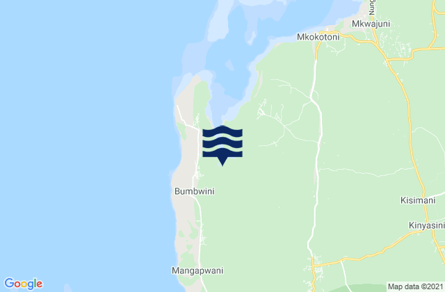 Mapa de mareas Kaskazini B, Tanzania