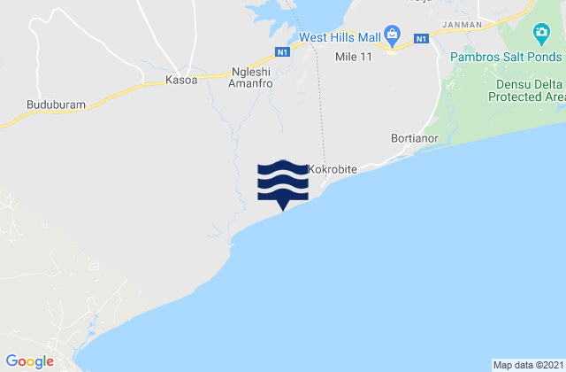 Mapa de mareas Kasoa, Ghana