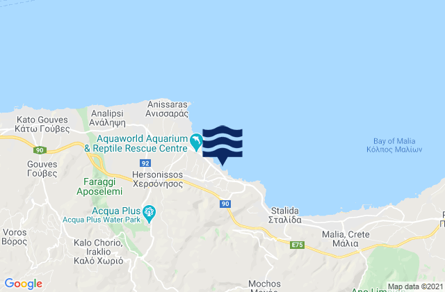 Mapa de mareas Kastélli, Greece