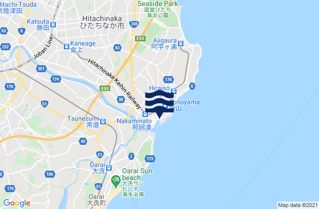 Mapa de mareas Katsuta, Japan