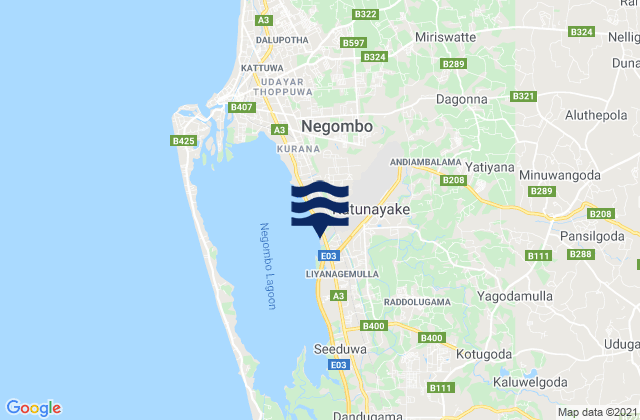 Mapa de mareas Katunayaka, Sri Lanka