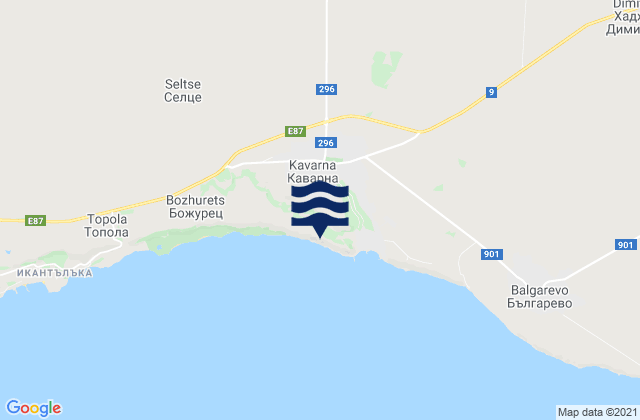 Mapa de mareas Kavarna, Bulgaria