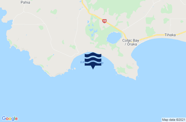 Mapa de mareas Kawakaputa Bay, New Zealand