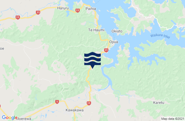 Mapa de mareas Kawakawa, New Zealand