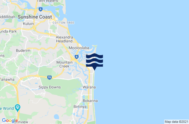 Mapa de mareas Kawana Waters, Australia