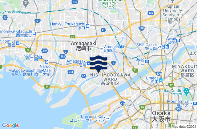 Mapa de mareas Kawanishi, Japan
