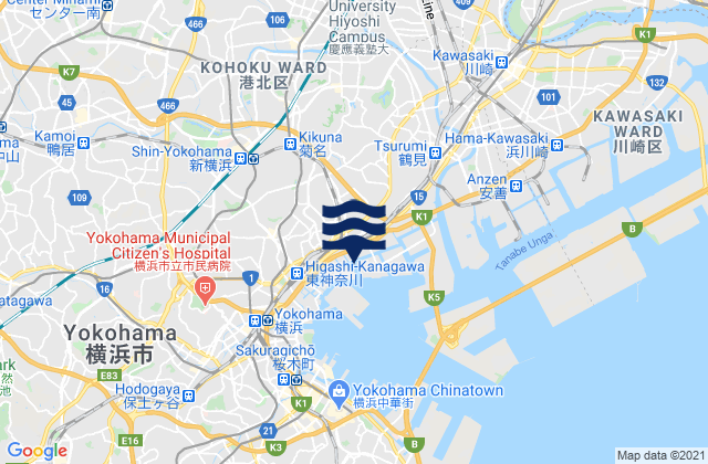 Mapa de mareas Kawasaki-shi, Japan